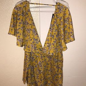 NastyGAL Yellow Floral Romper